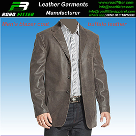 men leather blazer coat